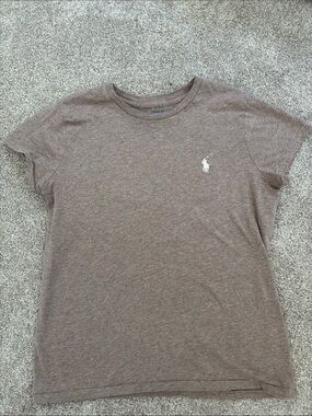Ralph Lauren Brown Heather Crewneck Short Sleeve Tee 100% Cotton